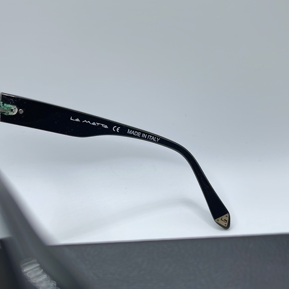 NWOT. La Matta sunglasses. Black frames with gold accents and gold lenses. - Picture 3 of 6
